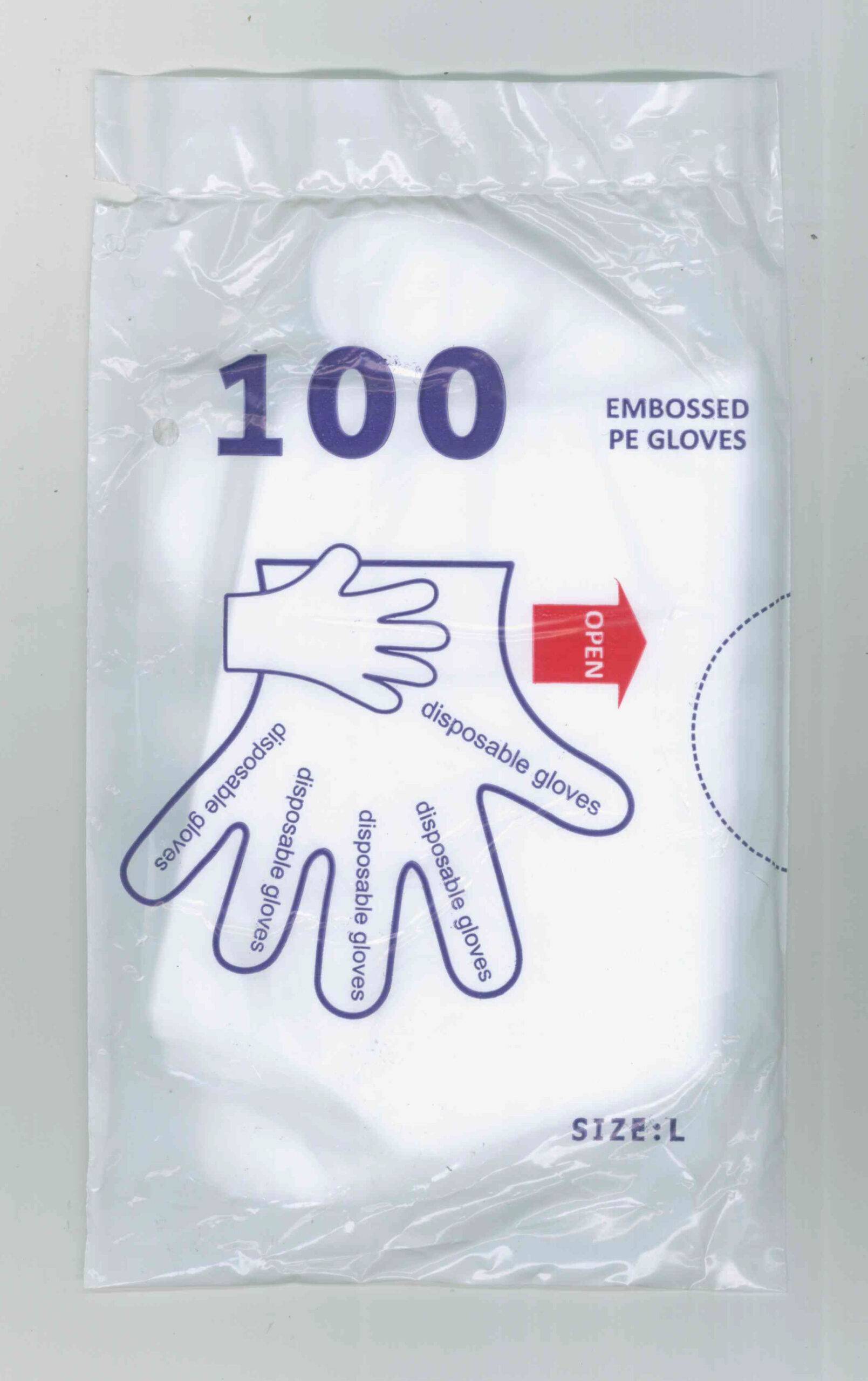 disposable gloves polythene 100 pcs / box